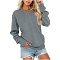 thumbnail image 2 of Qiggri Womens Oversized V-Neck Sweatshirt,Long Sleeve Fleece Pullover,Casual Loose Fit Solid Top for Daily Wear, 2 of 7