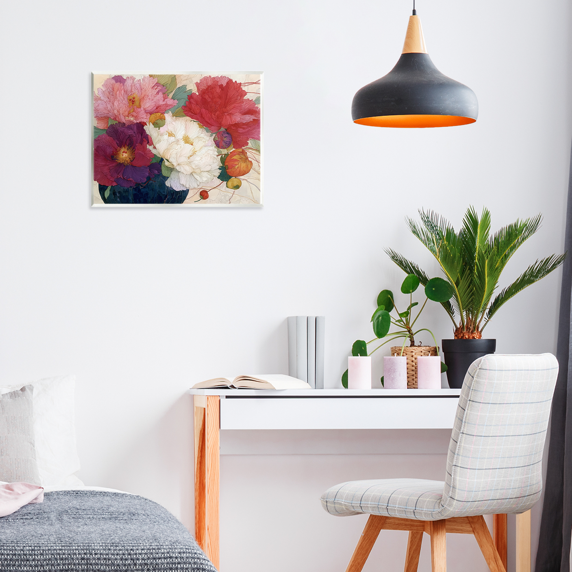Haiku Ornate Flower Petals Wall Plaque Art, design by Annabelle Hall