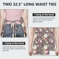 thumbnail image 6 of Pioneer Flower Floral Print Pattern Apron-Garden Aprons for Women with Pockets-Cotton Linen Waterproof Kitchen Cooking Gardening Aprons Adjustable for Kitchen,Cooking,BBQ and Salon 33x27 Inch, 6 of 7