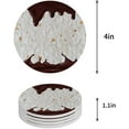 thumbnail image 1 of RYLABLUE Pancake Food Chocolate Sauce Set of 4 Round Coaster for Drinks, Absorbent Ceramic Stone Coasters Cup Mat with Cork Base for Home Kitchen Room Coffee Table Bar Decor, 1 of 5