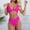Hot Pink, variant on EHRWE Bikinis for Women 2024 Bikini Set For Solid V Neck Knot Front Push Up High Leg Thong Two Piece Swimsuit Light Blue, Sizes S-2XL