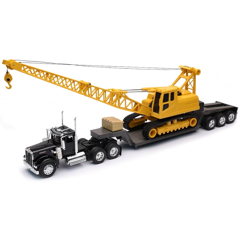 New Ray Toys, Kenworth W900 Truck with Lowboy Trailer, Model