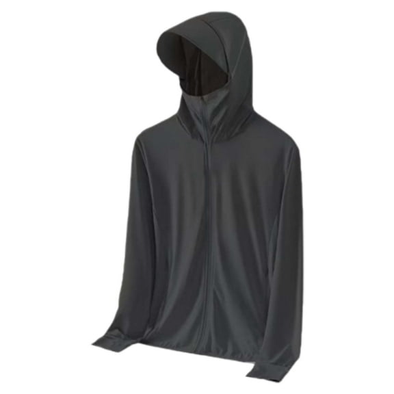 Bcfgryg Men's Lightweight Anorak Jacket Sun Windproof Loose Fit Casual Outerwear For All Seasons Men's Winter Coat Black L