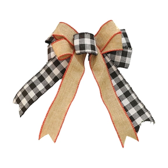 WWG Christmas Hanging Bow, Soft Fabric Three Dimensional Bow Decoration, Classic Holiday Bow for Christmas Tree, Wreath, Garland, Entryway, Window, Fireplace, Reusable, Includes 1 Bow, for Home