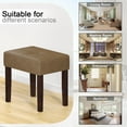 thumbnail image 5 of FAGAGA Small PU Leather Bench with Wood Legs Makeup Chair for Vanity, Modern Accent Ottoman Footstool for Makeup Room, Living Room, Bedroom, Entryway |Brown, 5 of 7