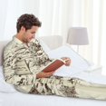 thumbnail image 6 of Lsque Wild West Desert With Cowboys Pattern Long Sleeve Pajama Set for Men - Soft 2-Piece Sleepwear and Loungewear Set with Pockets, Comfy Nightwear-X-Large, 6 of 7