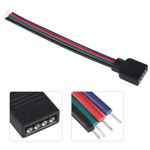 20 Piezas Cable Conector de 4 Pines, Fácil Instalacia para Tiras de Luces LED, 10 cm de longitud