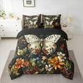thumbnail image 2 of jejeloiu Gothic Moth 7pcs Bedding Comforter Set,Colorful Flower Queen Bedding Sets,Rustic Floral Queen Sheet Sets For Girls,Microfiber Bedroom Decor Reversible, 2 of 8