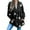 Black, variant on jsaierl Women's Fashion Casual Hooded Pocket Five-pointed Star Cardigan Plush Stitching Jacket Coat