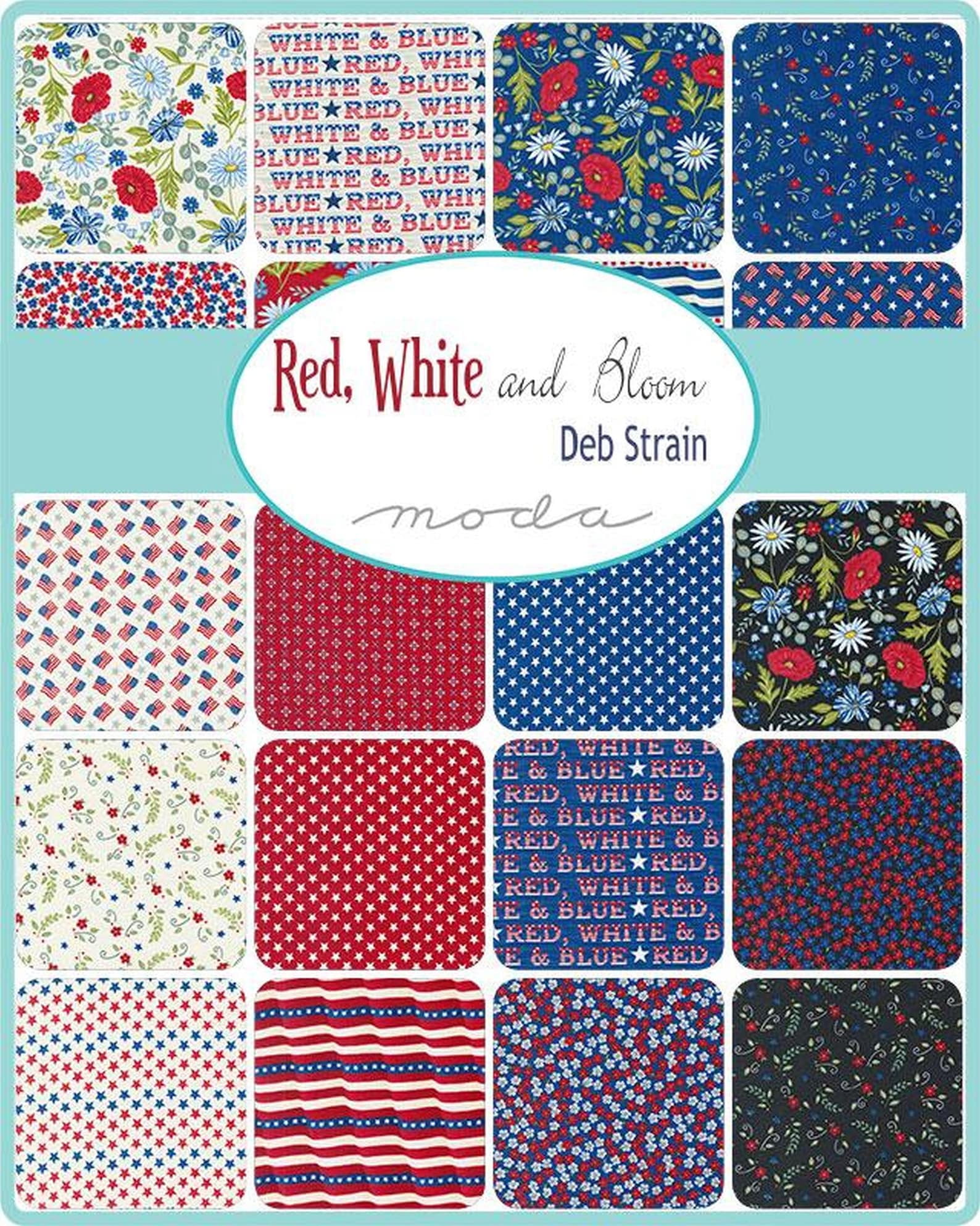 Red White & Bloom Layer Cake by Deb Strain; 42 - 10" Precut Fabric Quilt Squares