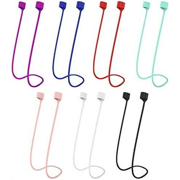 Magnetic Anti-Lost Straps for AirPods, Soft Silicone Sport Earphones Anti-Lost Strap, Colorful Wire Cable Connector for Apple Airpods Wireless Bluetooth Earphones (6 Pack)