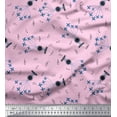 thumbnail image 1 of Soimoi Rayon Crepe Fabric Airplane,Guitar Wire & Notes Musical Instrument Fabric Prints by Yard 46 Inch Wide, 1 of 3