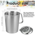 thumbnail image 2 of ABCISI 2.0L/64oz Large Stainless Steel Pitcher, 8 Cup Metal Measuring Cups with Handle and Lid for Home Cooking, Restaurant Service, Latte Art and More, Precision Markings Measuring Cup for Liquid, 2 of 7