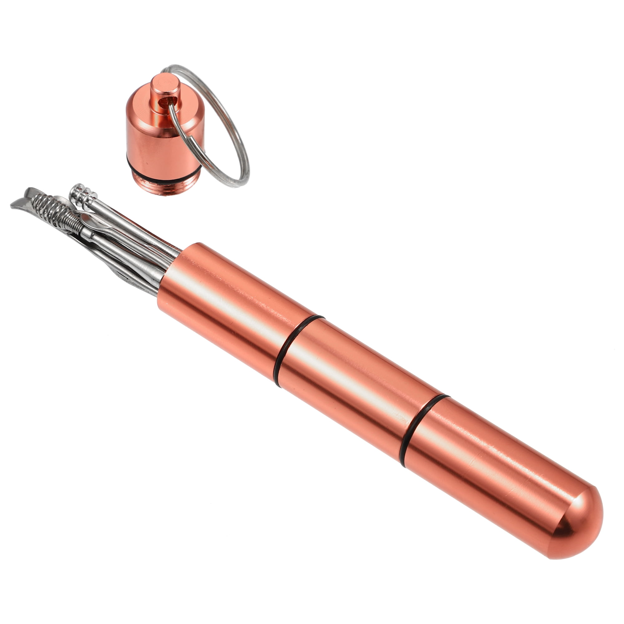 Unique Bargains Earwax Cleaning Tool Kit Portable Stainless Steel Rose Gold Tone