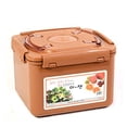 thumbnail image 1 of E-jen Premium Kimchi, Sauerkraut Container Probiotic Fermentation with Inner Vacuum Lid (Earthenware Brown, 1.9 gal/ 7.4L), 1 of 2