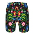 thumbnail image 4 of KLL Roosters and Flowers Men's Casual Summer Beach Shorts Hawaiian Shorts with Pockets-Small, 4 of 9
