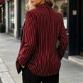 thumbnail image 5 of Purcolt Women's Stripes Blazer Dressy Casual Notched Lapel One Button Long Sleeve Boyfriend Jackets Suit Comfort Slim Fit Business Work Office Outerwear, 5 of 9
