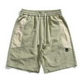 thumbnail image 1 of Pantalones cortos elásticos con bloques de color para hombre - Nylon spandex, corte holgado para el ocio de verano, 1 of 7
