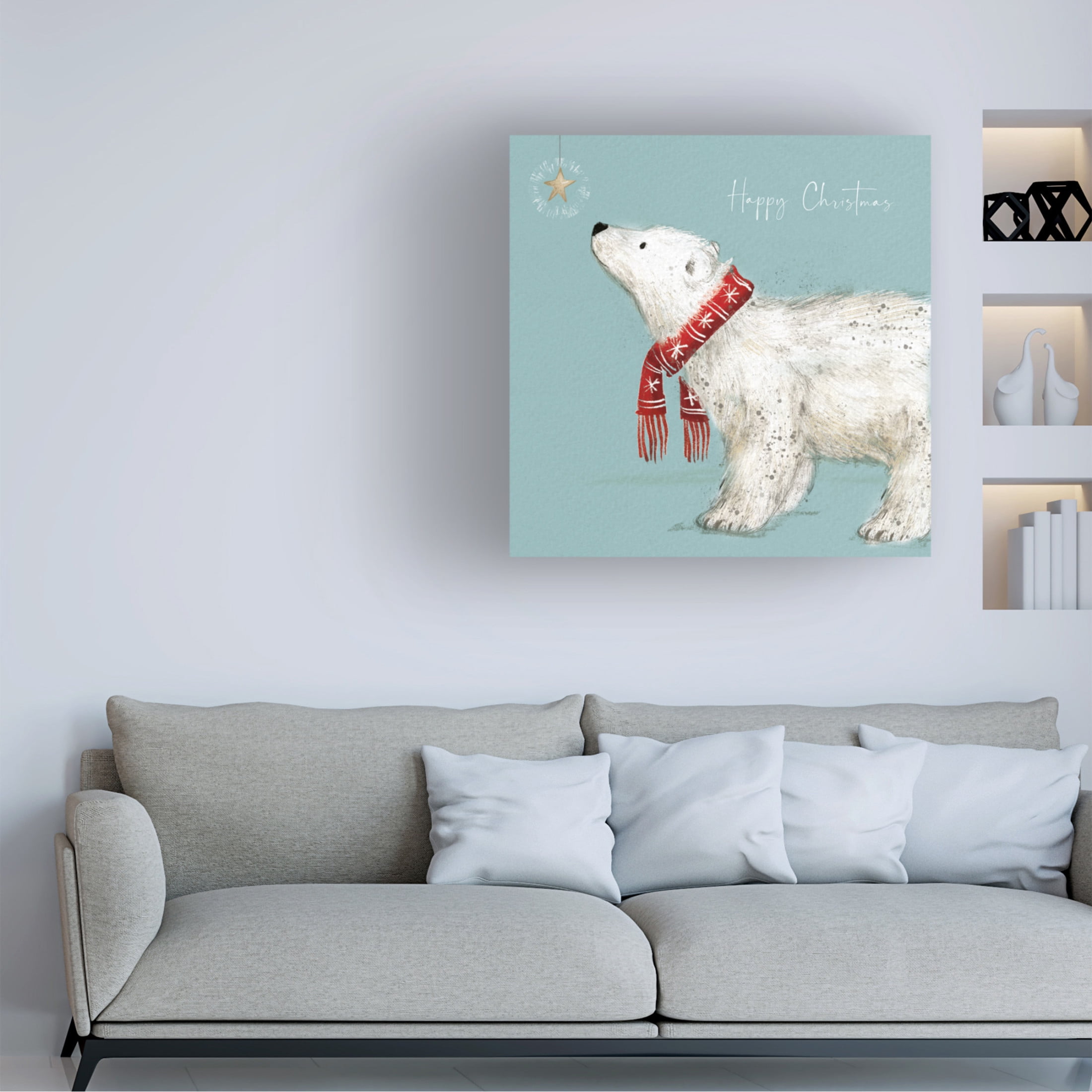 Canvas Wall Art - Paper Dove Co Ltd 'Polar Bear' Wall Art for Living Room, Bedroom, or Office Décor by Trademark Fine Art - 18 x 18 Inches