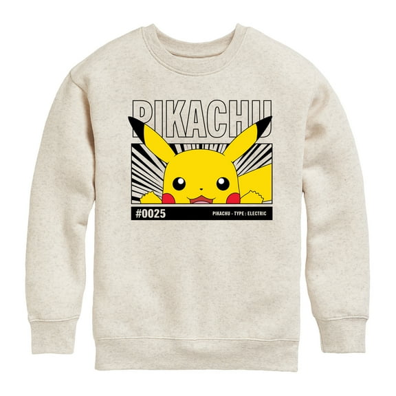 Pokémon - Peeking Pikachu - Youth Crewneck Fleece Sweatshirt