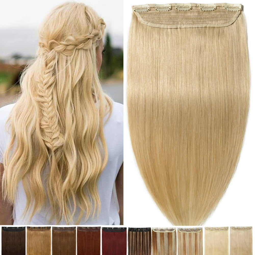 Benehair Clip One Piece Human Hair Extensions 100 Remy Hair Weft 3/4