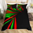 thumbnail image 2 of Erosebridal Gradient Comforter Cover Queen, Green Red Abstract Ombre Bedding Queen Size, Geometric Striped Decor, Reversible（No Comforter）, 2 of 6
