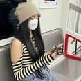 thumbnail image 4 of Women Men Hat Knitted Solid Color Elastic Unisex Comfortable Keep Warm Drawstring Casual Winter Bonnet for Work, 4 of 7