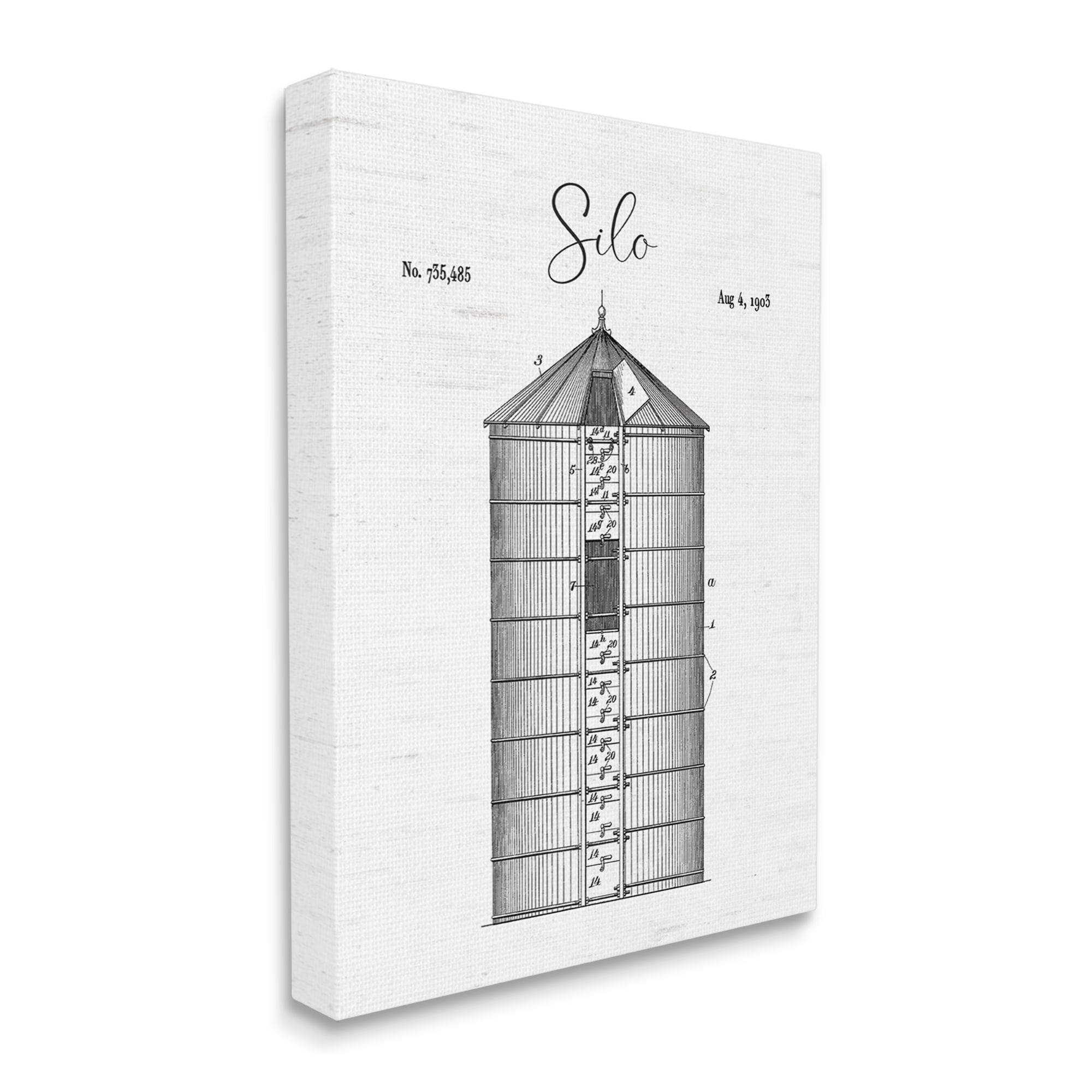 Stupell Industries Detailed Silo Diagram Rustic Countryside Farm Structure Graphic Art Gallery Wrapped Canvas Print Wall Art, Design by Lettered and Lined