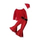thumbnail image 2 of Vestido de Navidad para niñas, conjunto de 3 piezas, sombrero, camiseta y pantalones, juego de rol, pantalones largos acampanados, disfraz de elfo de Año Nuevo, disfraz de Papá Noel para niñas, 2 of 5
