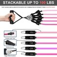 thumbnail image 4 of Juego de bandas de resistencia para ejercicio para mujeres, bandas de entrenamiento para gimnasio en casa, 11 piezas con tubos para ejercicios, manijas de espuma, correas para los tobillos, ancla, 4 of 5