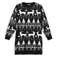 thumbnail image 4 of Fiaer Christmas Womens Sweater Dress Plus Size Long Sleeve Knitted Crew Neck Funny Graphic Slim Fit Xmas Tops Black S, 4 of 4