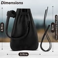 thumbnail image 2 of Leather Drawstring Pouch, Coin Bag, Medicine Tobacco Pouch Medieval Reenactment Size Made in U.S.A. by Nabob Leather (Black, Wide), 2 of 9