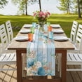 thumbnail image 4 of Table Runners 70 Inches Long Dress Scarves, Blue Beach Coastal Farmhouse Coffee/Dining/Kitchen Table Decor, Holiday Table Runner, Summer Nautical Coral Shell Botanical Vintage 13x70 Inch, 4 of 9