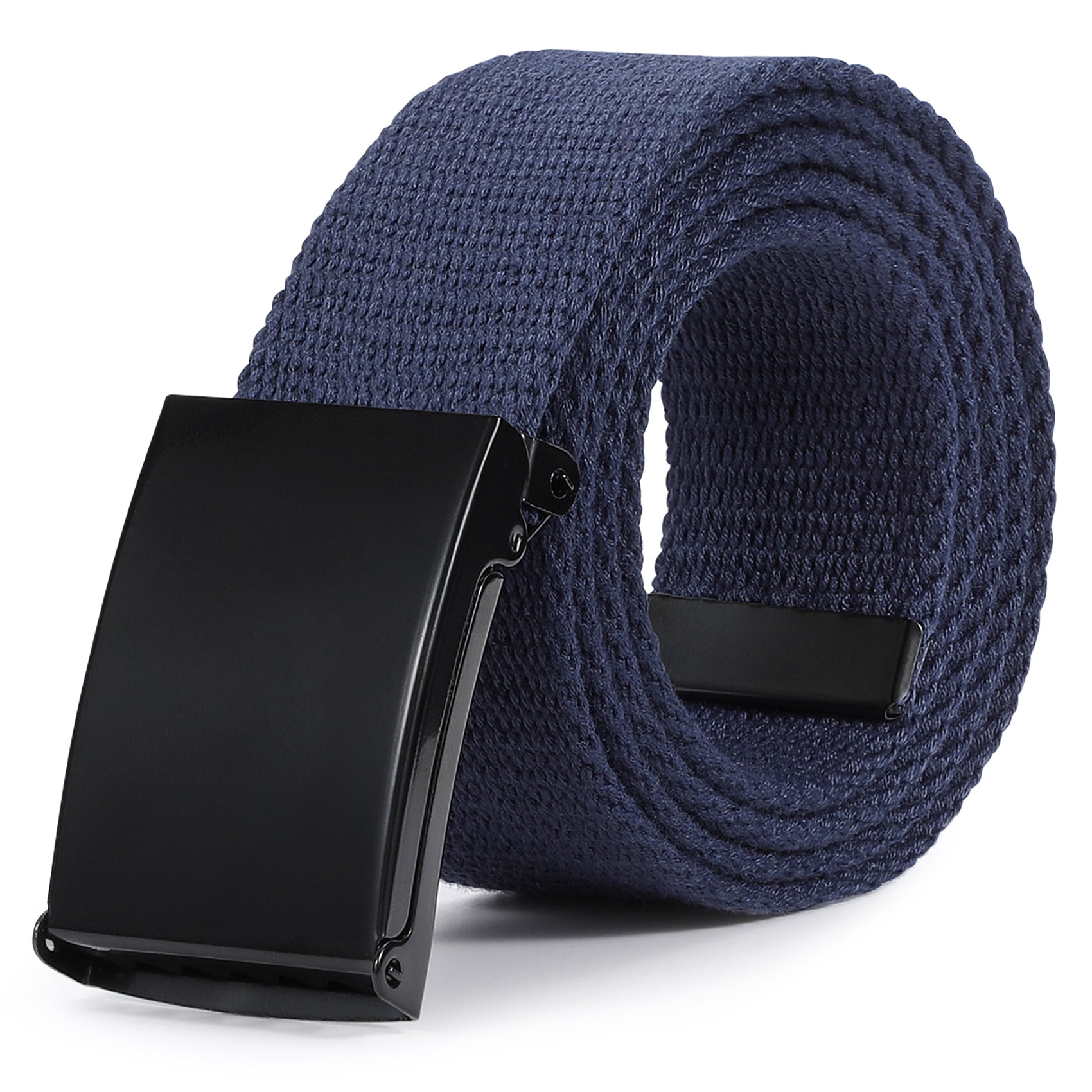 WHIPPY Mens Nylon Belt, Web Canvas Nylon Belts with Flip-Top Black ...