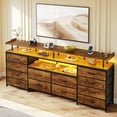 thumbnail image 6 of 12 Drawers TV Stand Dresser for 65/70 inch TV, Entertainment Center with LED Lights & Power Outlets, 63" Large LED TV Stand, TV Console for Bedroom, 6 of 17