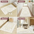 thumbnail image 6 of 3'x5' Area Rugs, Machine Washable Non Slip Area Rug for Kitchen, Soft Low Pile Vintage Print Pattern Indoor Bathroom Thin Carpet, Cream, 6 of 7
