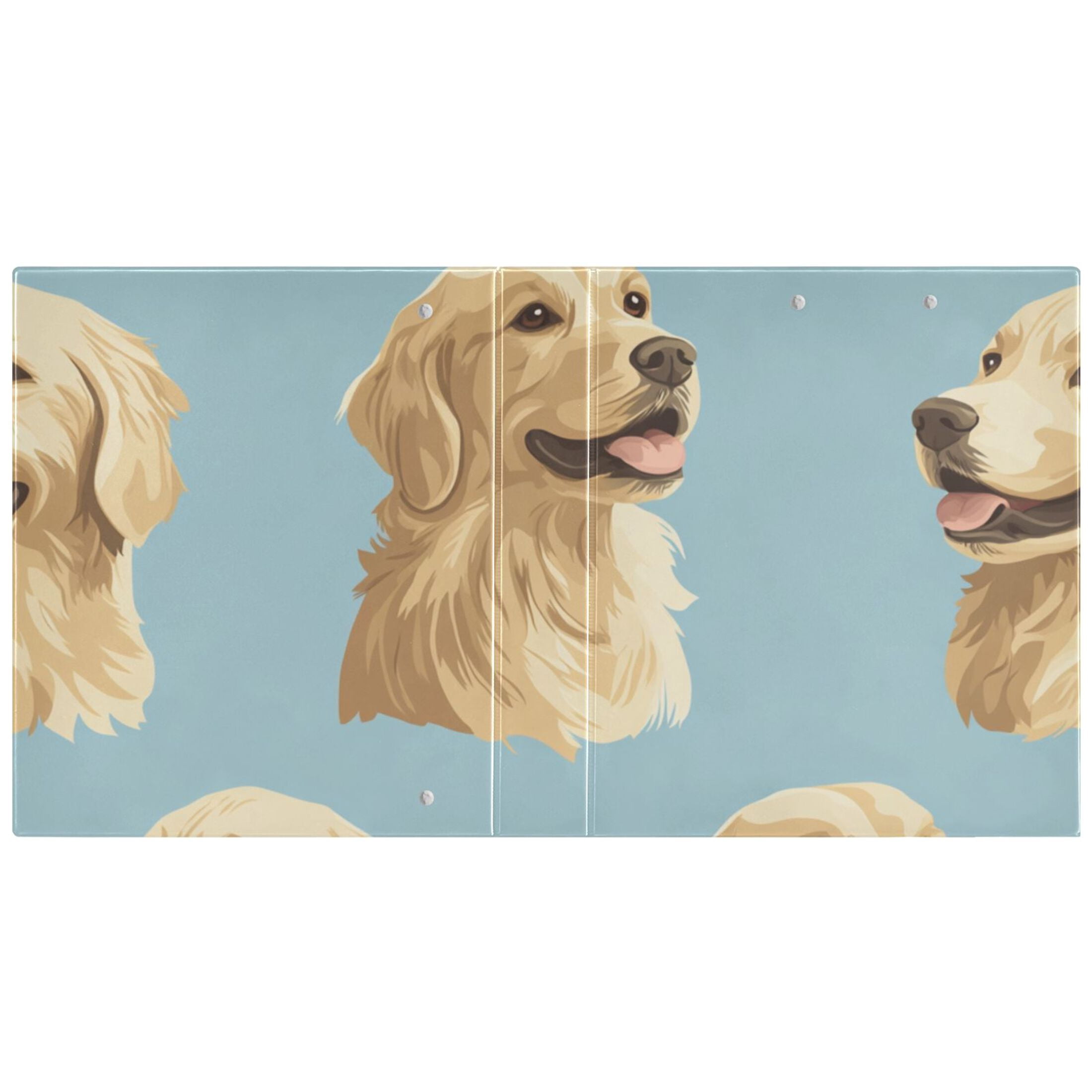 Cute Yellow Dogs 3 Ring Binders 1.5 inch Hardcover File Folders with Interior Pockets A4 Size Organizer for School Office Hospital