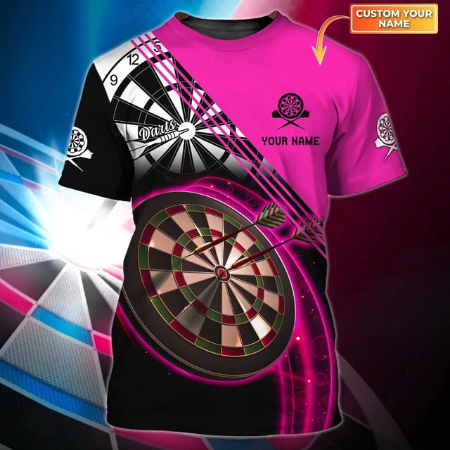 PLstar Cosmos-Camiseta de dardos con nombre personalizado para hombre, camisa con estampado 3D, de manga corta, informal, Unisex, DW82Adult size 5XL Gao Jinjia LED