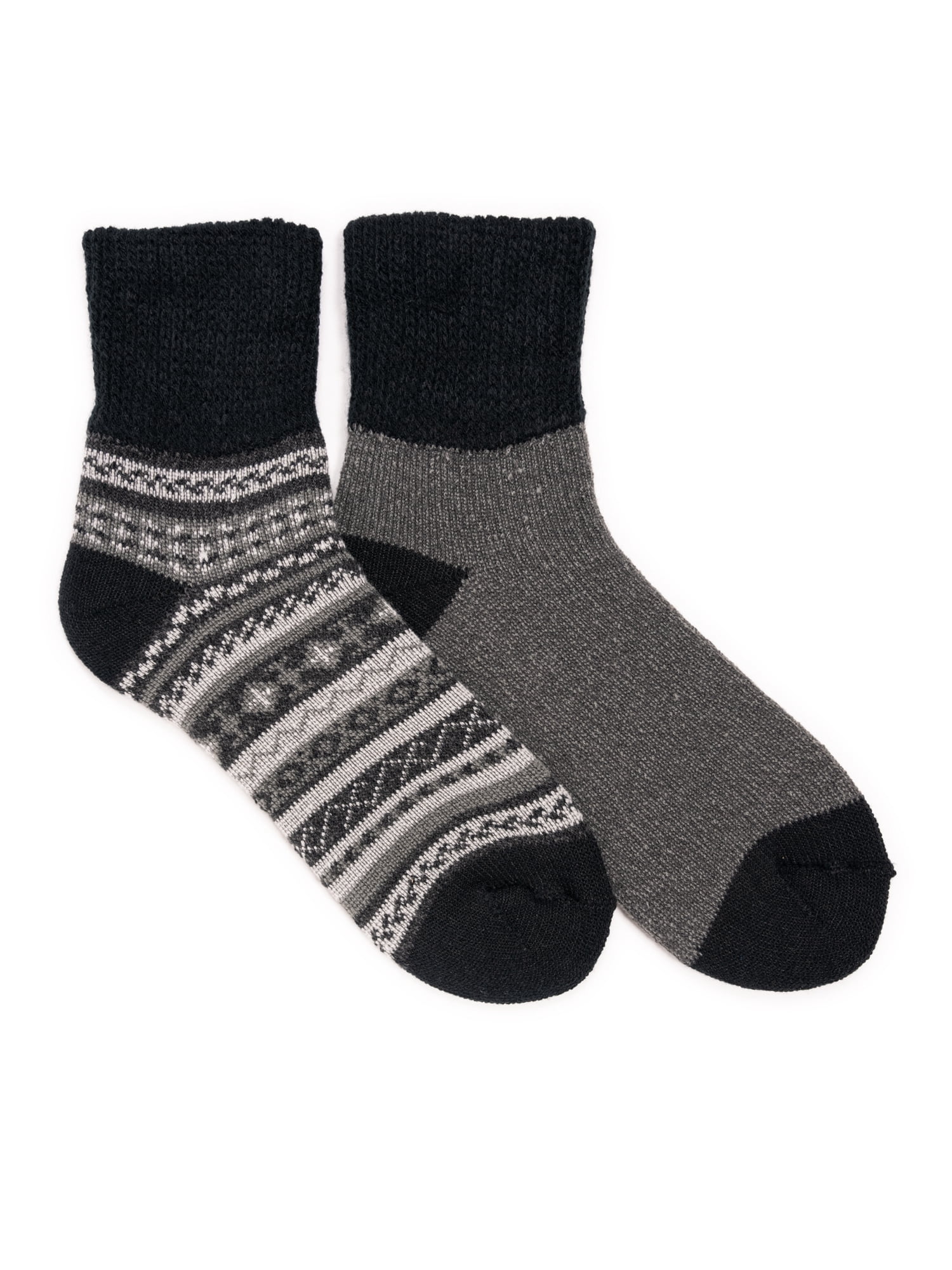 MUK LUKS Men's Short Heat Retaining Thermal Socks, 2 Pairs, One Size