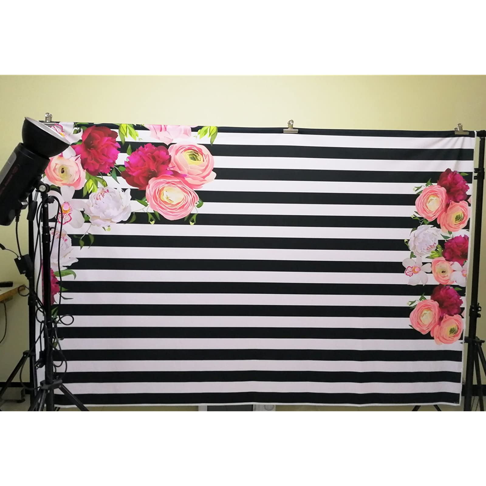 7x5ft Happy Birthday Polyester Photography Background Square Yellow Banner Childish Buntings Black Chevron Striped Backdrop Child Kids Baby Boy Birthday Party Banner Studio Props Wallpaper