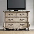thumbnail image 2 of Beaumont Lane Cedar Way 4 Drawer Wood Media Chest in Vintage White, 2 of 3