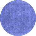 thumbnail image 1 of Ahgly Company Machine Washable Indoor Round Oriental Blue Industrial Area Rugs, 8' Round, 1 of 4