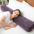 thumbnail image 2 of Bolster Pillow for Bed, Long Round Body Pillow for Adults with Removable Velvet Cover, Decorative Tube Roll Cylinder Pillow,, 2 of 10