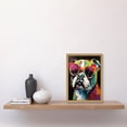 thumbnail image 2 of Rainbow Colour English Bulldog Puppy in Sunglasses Artwork Framed Wall Art Print A4, 2 of 4