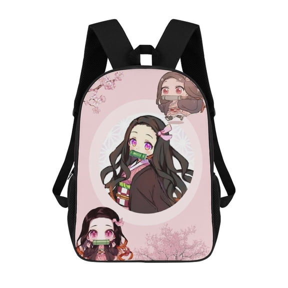 Kamado Nezuko Printed Backpack 17 Inch Shoulder Backpack Lightweight High-capacity Casual Daypack Bookbag