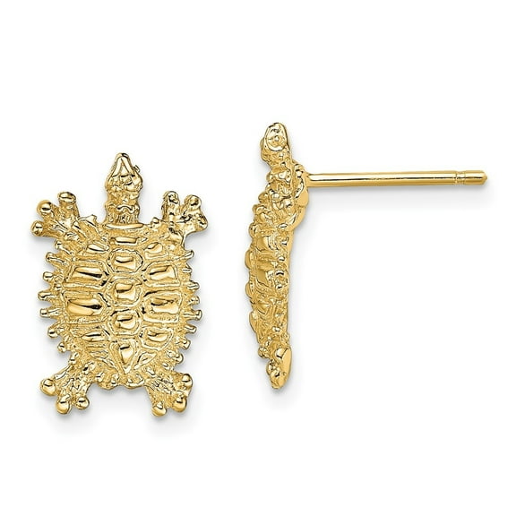 Diamond2Deal 14k Yellow Gold Land Turtle Post Earrings for Women