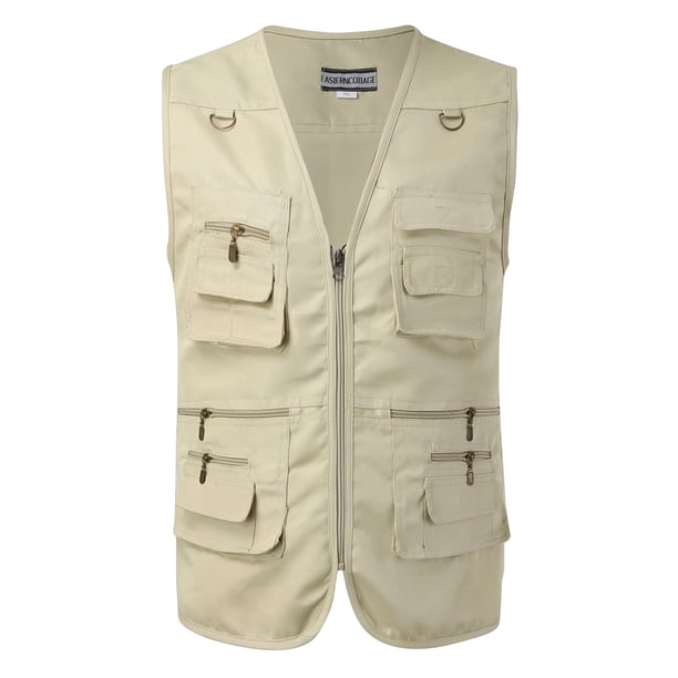 Chaleco de pesca para hombre con múltiples bolsillos, para actividades al aire libre, de poliéster, para montañismo y fotografía, de color liso, tallas XL-XXXXXL, para aventuras de primavera/verano.