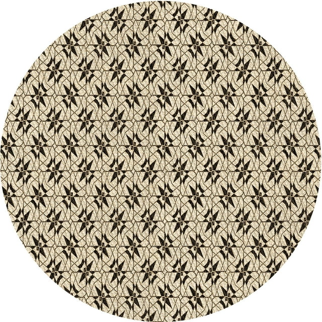 Ahgly Company Machine Washable Indoor Square Transitional Vanilla Gold Area Rugs, 3' Square