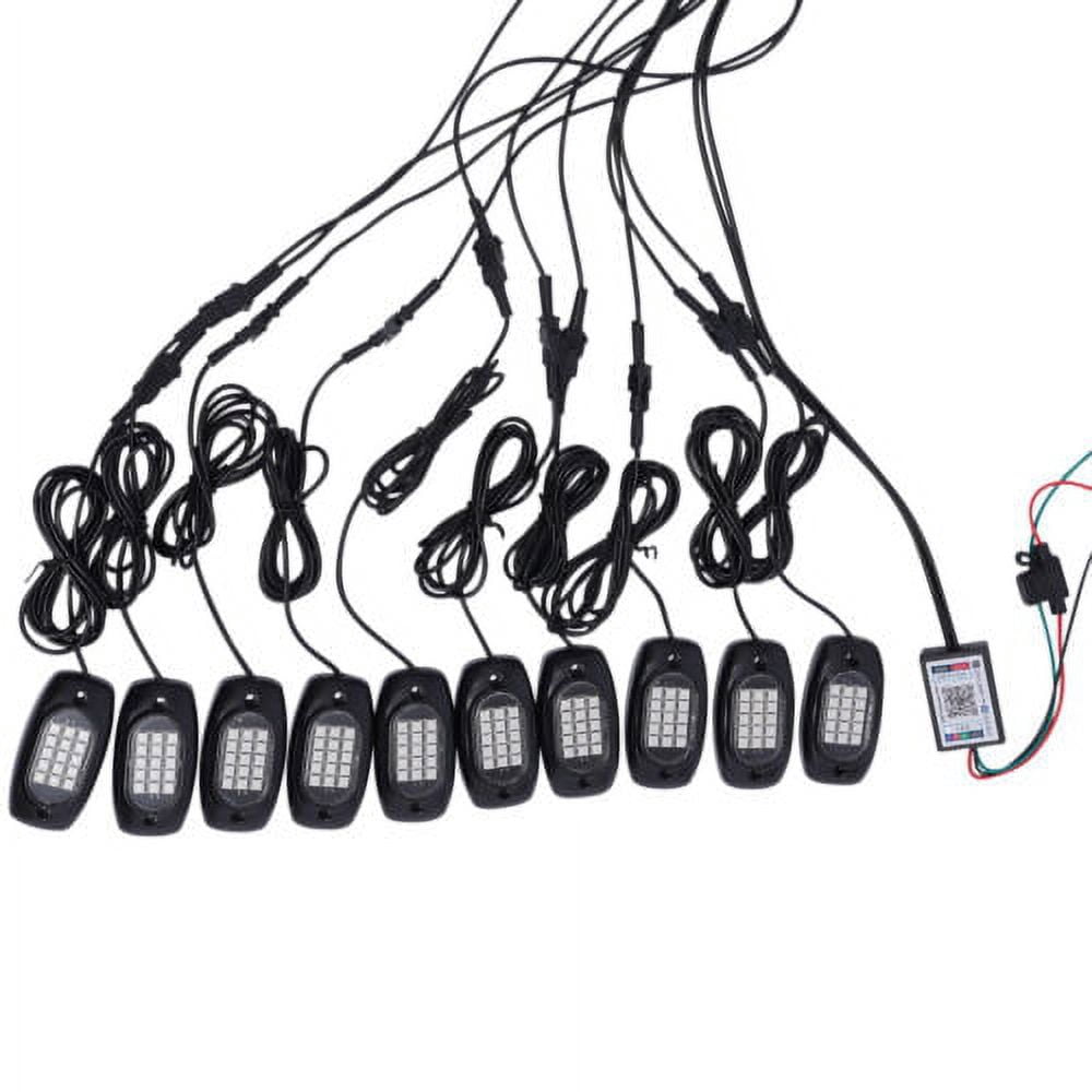 Universal LED Rock Light 16 Million Colors Adjustable Waterproof 12V with Remote for Passenger Car, Motorcycle, ATV, SUV, UTV, Truck, Boat