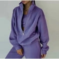 thumbnail image 4 of Zip Up Hoodies for Women Women'S Sports And Leisure Hooded Sweater Set For Autumn Winter Christmas Outfits Dressy, 4 of 4